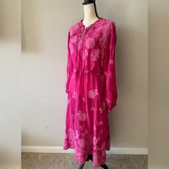 NWT Johnny Was Daisy Leonna Pink Floral Midi Dress - Picture 6 of 12